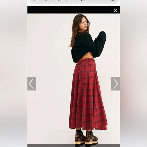 Pendleton wool red plaid flannel A Line circle skirt size 4 runs large - Picture 14 of 16